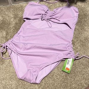 NWT purple La Vie en Rose one piece swimsuit - Sz XXL